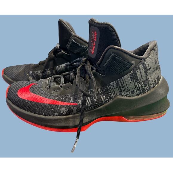 Nike Air Max Infuriate 2 Mid Sneakers Trainers Sz 7.5 Mens Black Red AA7066-066 - Picture 5 of 9